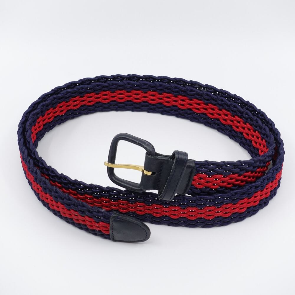 Vintage Red and Navy Corded Belt